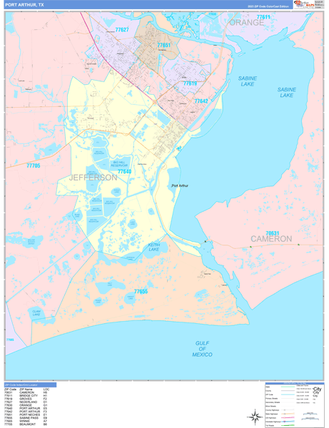 Port Arthur Wall Map